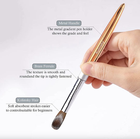 Kolinsky Nail Brush Acrylic with Natural Hair