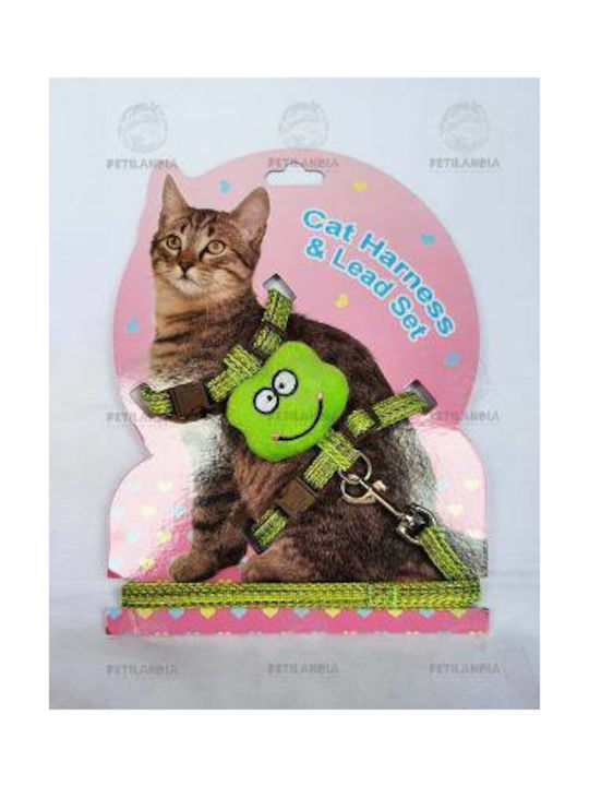 Denik Pets Cat Harness with Guide Green
