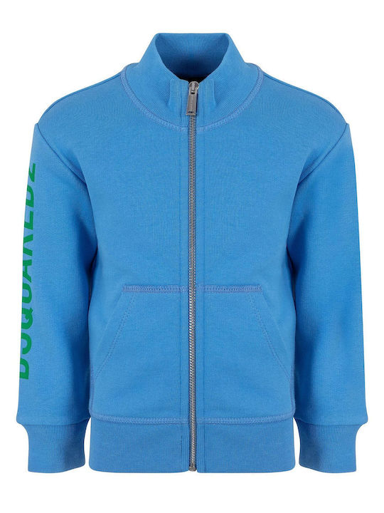 Dsquared2 Cardigan pentru copii din material frotirat Blue