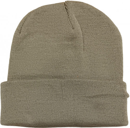 Beanie Unisex Beanie Gestrickt in Beige Farbe