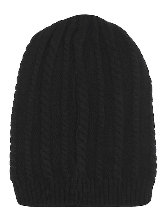 Beanie Γυναικείος Σκούφος Πλεκτός σε Μαύρο χρώμα