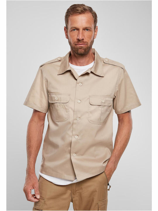 Κοντομάνικο Πουκάμισο σε Κανονική Γραμμή Beige