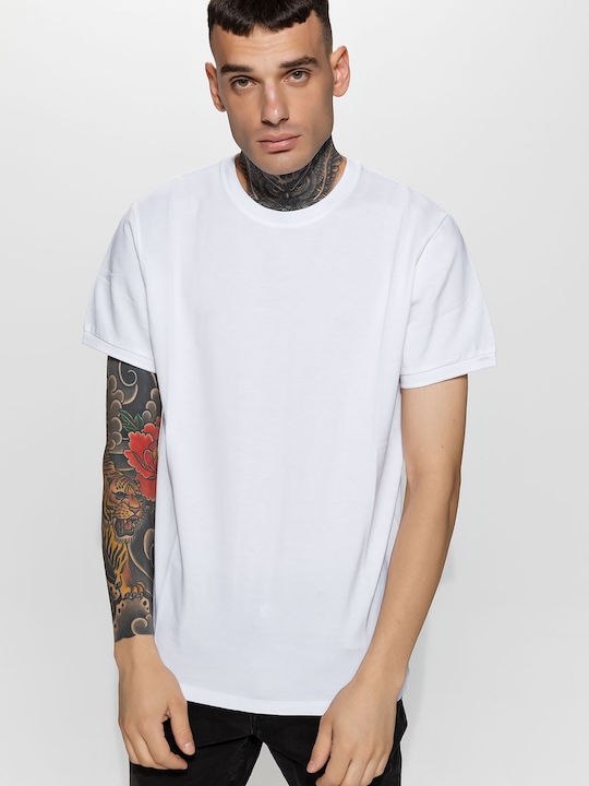 HoodLoom T-shirt Bărbătesc cu Mânecă Scurtă White