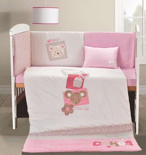 Beauty Home Σετ Κούνιας Ροζ 4τμχ