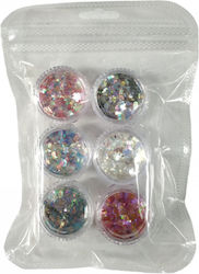 Set Glitter for Nails 6pcs