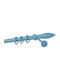 Zogometal Metallisch Vorhangstange Doppel mit Schiene Φ25mm 160cm Blue Glossy