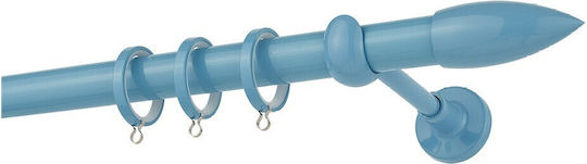 Zogometal Metallisch Vorhangstange Doppel mit Schiene Φ25mm 160cm Blue Glossy