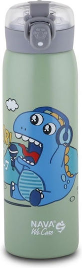 Nava Bottle Thermos Stainless Steel 500ml Green with Straw
