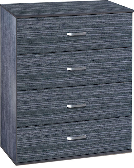 Whitby Wooden Chest of Drawers Dark Walnut 80x40x100cm
