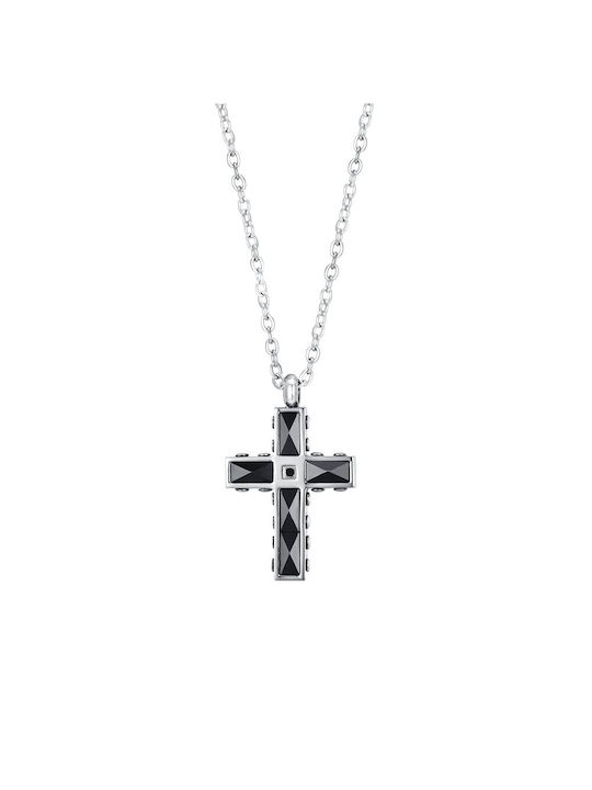 Luca Barra Men's Cross from Steel with Chain