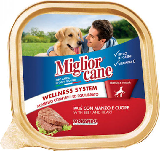 Morando Miglior Nassfutter Hunde in Tablett mit Rindfleisch 150gr