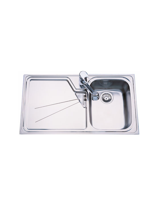 Macart Suter Il-90 ΝΕ08012011 Drop-In Chiuvetă Dreapta Inox Satinat L90xW50cm Argintiu