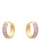 LifeLikes Earrings Hoops Gold Plated with Stones