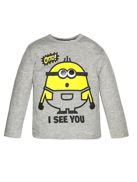 Minions Kids Blouse Long Sleeve grey