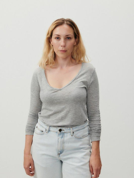 Damen Bluse Langärmelig grey