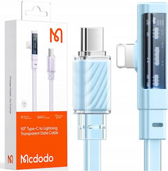 Mcdodo Winkel (90°) / Flach USB-C zu Lightning Kabel 36W Blau 2m (CA-3445)