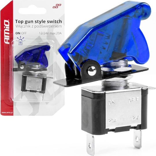 AMiO Διακόπτης On/Off Αυτοκινήτου 12V Universal Chevrolet Volt Μπλε
