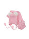 Kitti Σετ Παιδικό Σκουφάκι με Κασκόλ & Γάντια Fleece Ροζ