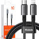 Mcdodo Плетена USB-C към Lightning кабел 36W Черен 2м (CA-2851)