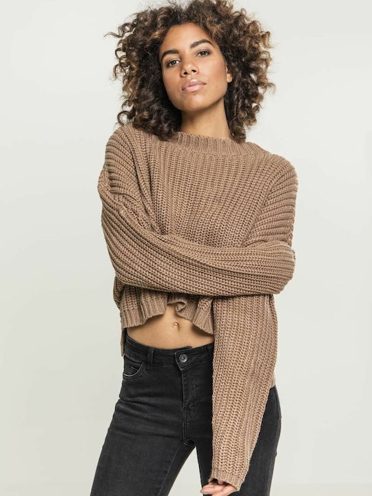 Damen Langarm Pullover Beige