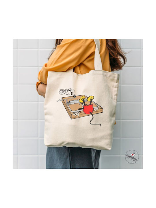 Υφασμάτινη Τσάντα για Ψώνια σε Μπεζ χρώμα