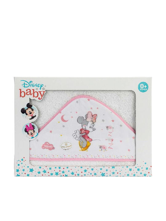 Interbaby Baby Hooded Towel Minnie White-Pink 1...