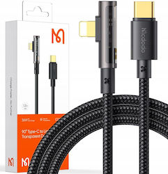 Mcdodo Angle (90°) / Braided USB-C to Lightning Cable 36W Black 1m (CA-3390)