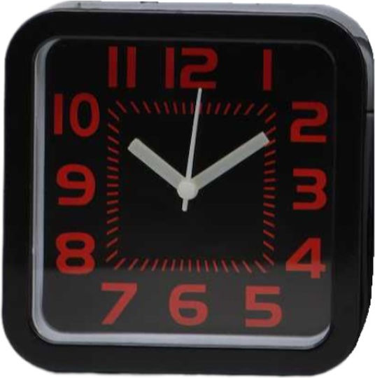 Tischuhr mit Zeigern Kunststoff mit Wecker Rote 000358_CLOCK_R