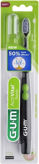 GUM Activital Sonic Soft 4100 Periuță de dinți electrică Cu baterii Neagră