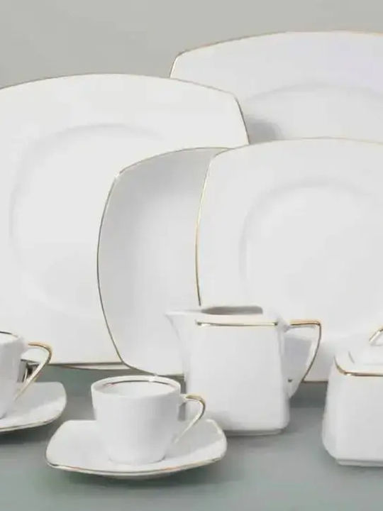 Cryspo Trio Nagoya White Porcelain Dinnerware Set 20pcs