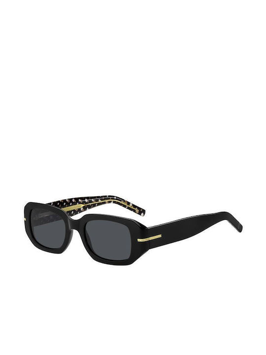 Hugo Boss Hub Sunglasses with Black Plastic Frame and Black Lens BOSS 1608/S 807/IR