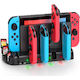 KDD 001 Βάση για 4 χειριστήρια Switch / Switch OLED Σταθμός φόρτισης χειριστηρίου | 8 θήκες αποθήκευσης παιχνιδιών Μαύρη 1000-42070154