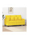 vidaXL Zwei-Sitzer Sofa Hellgelb 138x77x80cm