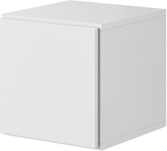 Roco Окачен Шкаф за Хол от ПДЧ в Бял Цвят с LED Осветление 37x37x39cm