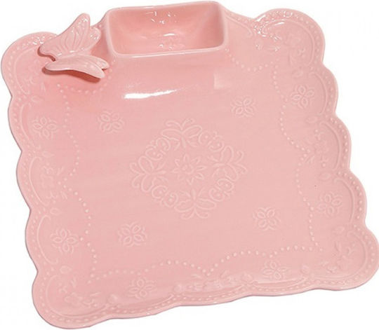 Etoile Ceramică Platou pentru aperitive Roz L27xl26xH1cm 1buc