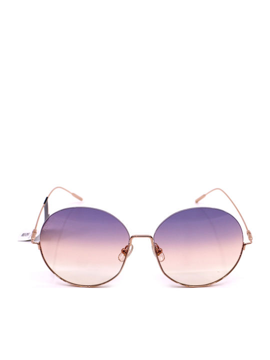 Bolon Unisex Sunglasses with Rose Gold Metal Frame and Pink Gradient Lens BL7106A30
