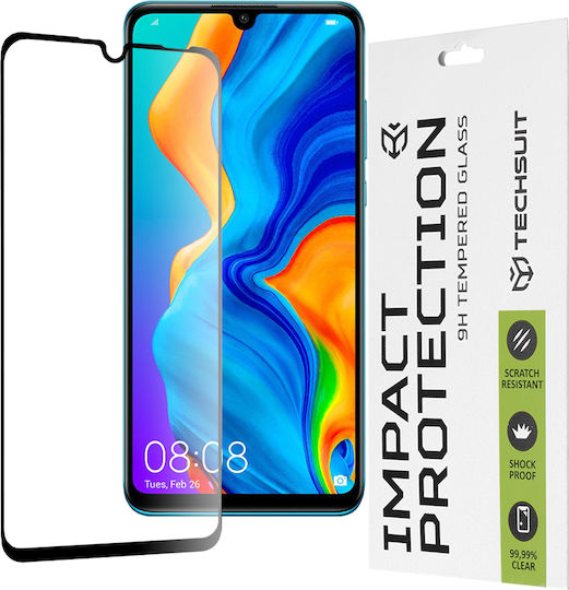 Techsuit 111d Full Glue Full Face Tempered Glass Μαύρο (Huawei P30 Lite)