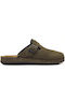 Men's Leather Slippers Khaki