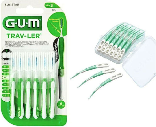 Trav-ler 1414 Μεσοδόντια Βουρτσάκια 1.1mm Πράσινα 6τμχ & Gum 650 Soft Picks Advanced Regular 12τμχ