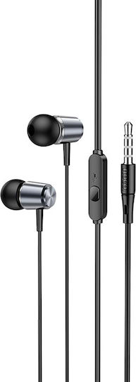 Hoco M108 In-ear Handsfree Ακουστικά με Βύσμα 3.5mm Metal Gray