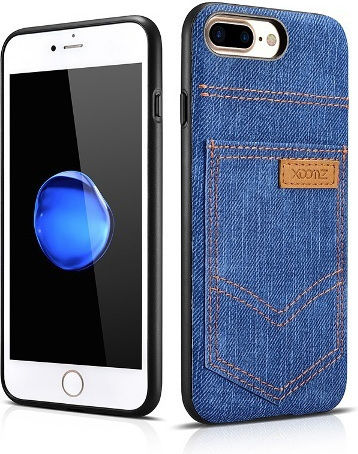 Xoomz Back Cover Piele artificială Albastru (iPhone 8/7)