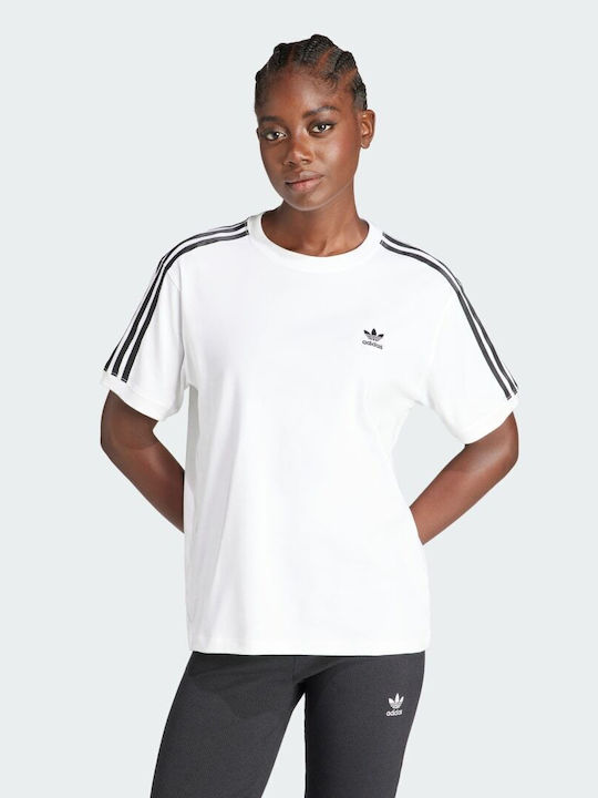 Adidas 3-stripes Γυναικείο Αθλητικό T-shirt Λευκό