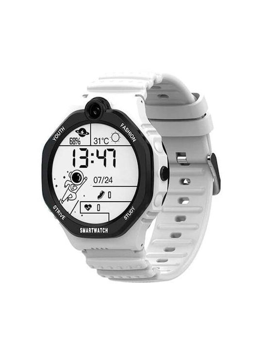 Wonlex 4g Kinder Smartwatch mit GPS und Kautschuk/Plastik Armband Weiß