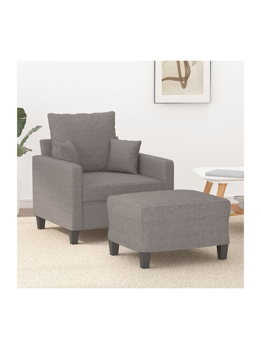 Sessel mit Fußhocker Taupe 78x77x80cm