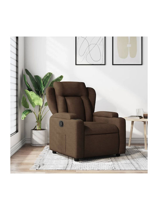 Πολυθρόνα Relax με Υποπόδιο Καφέ 77x94.5x100cm