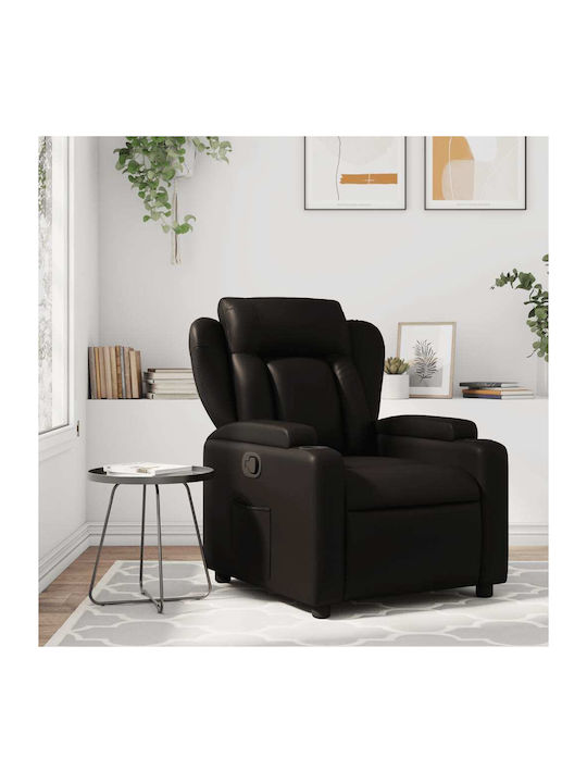 Relax Armchair with Footstool made of Leatherette Black 77x94.5x100cm