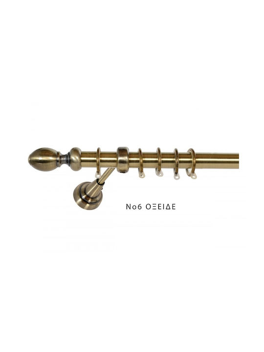 Import Hellas Metallic Curtain Pole No6 Double with Rail Φ25mm 120cm Oxide