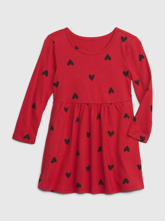 GAP Kids Dress Long Sleeve Red