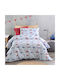 Palatex Sheet Set Single Cotton Dario Blue 165x270cm 3pcs