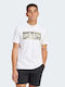 Adidas Linear T-shirt Bărbătesc cu Mânecă Scurtă Alb